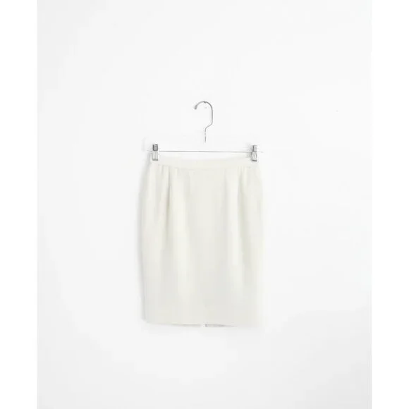 Vtg 90s Donna Karan New York Dove Grey Silk Pencil Skirt size IT 38 US 0 2 - Picture 3 of 7